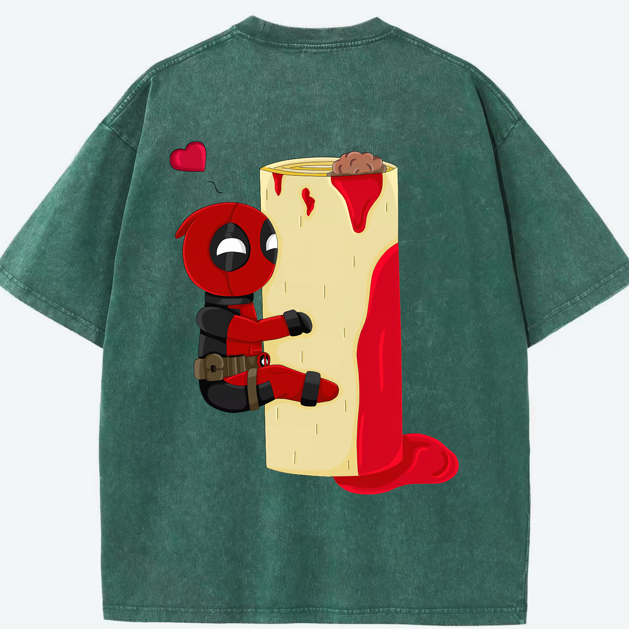 （画像用） Deadpool デッドプール 綿100% ヴィンテージ風 半袖Tシャツ（背面プリント）